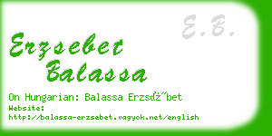 erzsebet balassa business card